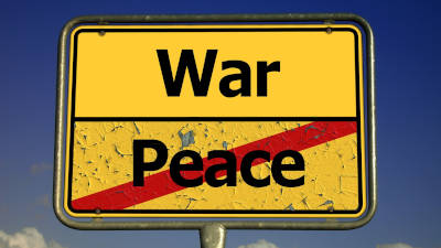 Schild Krieg Frieden